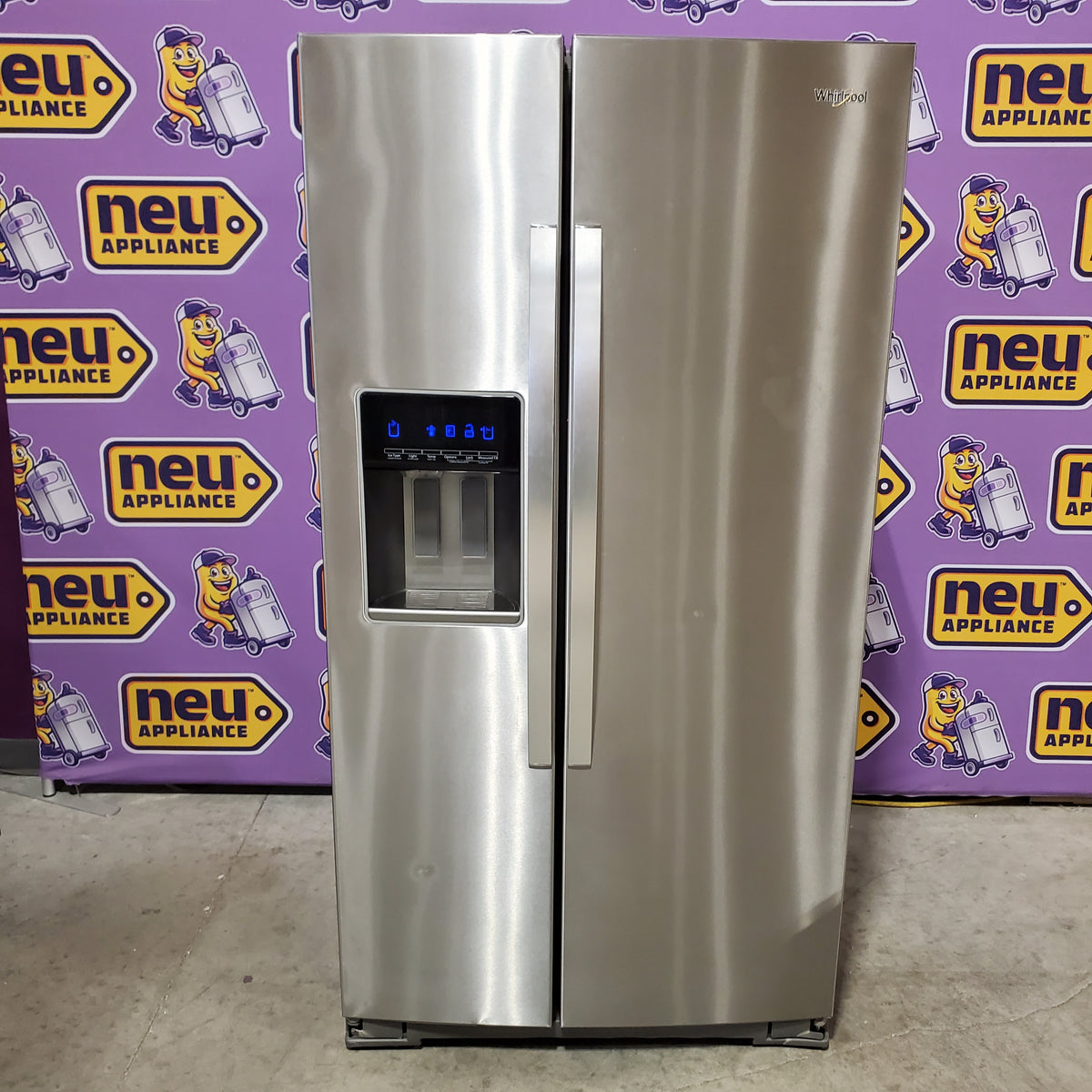 Whirlpool Fingerprint-Resistant Stainless Steel 28.49 cu. ft. Side by Side Refrigerator with In Door Ice and Water Dispenser WRS588FIHZ - Scratch & Dent (Moderate)