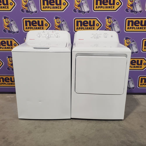 Hotpoint® 4.0 cu. ft. Capacity Washer with Cold Plus and Water Level Control HTW265ASWWW - Scratch & Dent (Minor) and Hotpoint® 6.2 cu. ft. vented Electric Dryer with Auto Dry 16146 - HTX26EASWWW - Scratch & Dent (Minor)