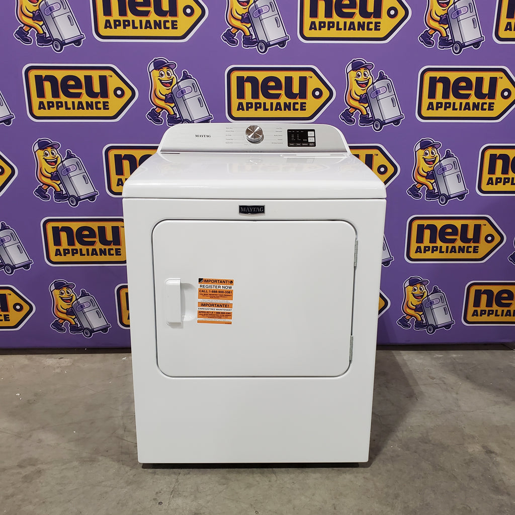 Pictures of Maytag Top Load 4.8 cu ft Washer with Deep Fill and Slow-Close Glass Lid MVW6200KW - Scratch & Dent (Minor) and Maytag 7.0 cu ft Electric Dryer with Moisture Sensing and Quick Dry Cycle 30132SD82 - MED6200KW - Scratch & Dent (Minor) - Neu Appliance Outlet - Discount Appliance Outlet in Austin, Tx