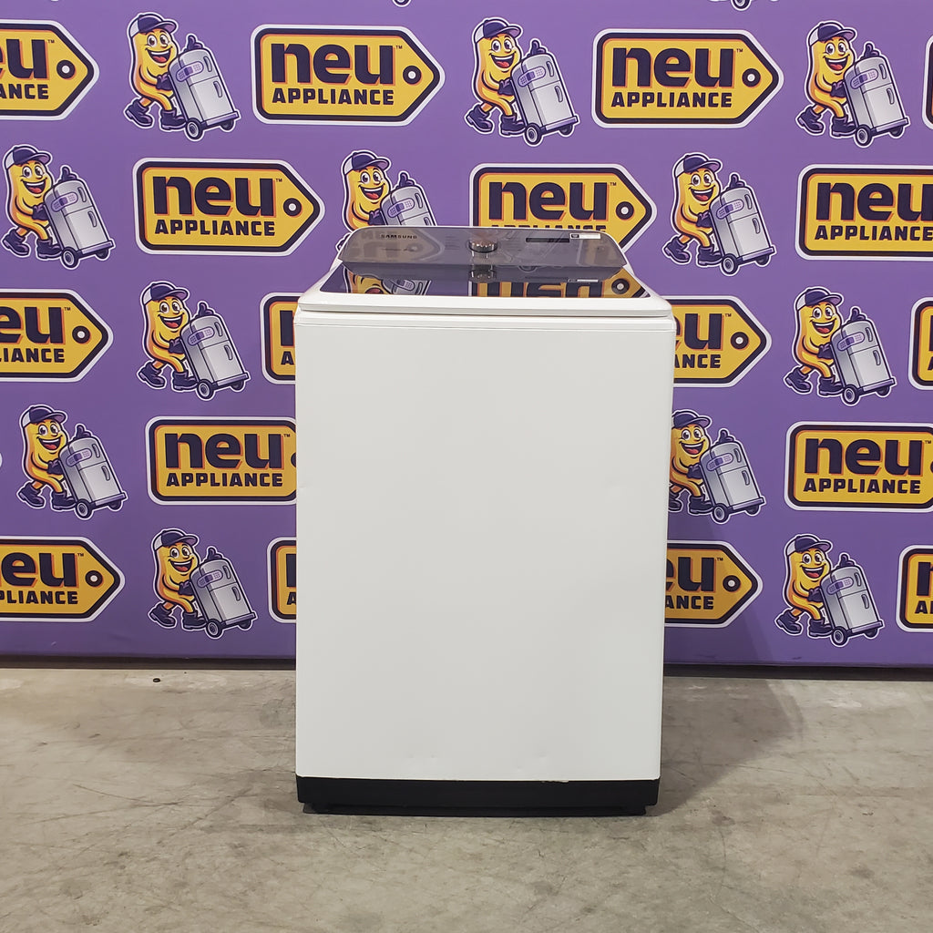 Pictures of Samsung White Top Load 5.0 Cu. Ft. Washer with Super Speed WA50R5400AW - Certified Refurbished and Samsung White Electric 7.4 Cu. Ft. Dryer with Sensor Dry 16035 - DVE50R5200W - Certified Refurbished - Neu Appliance Outlet - Discount Appliance Outlet in Austin, Tx