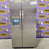 Frigidaire 25.6-cu ft ENERGY STAR Side-by-Side Refrigerator with Ice Maker in Fingerprint Resistant Stainless Steel 22231SD323 - FRSS26L3AF - Scratch & Dent (Moderate)