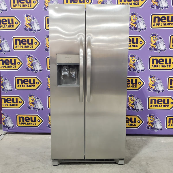 Frigidaire 33" Wide 22.3 cu. ft. ENERGY STAR Side by Side Refrigerator Stainless Steel with Exterior Water and Ice Dispenser 4SD458 - FRSS2323AS - Scratch & Dent (Major)