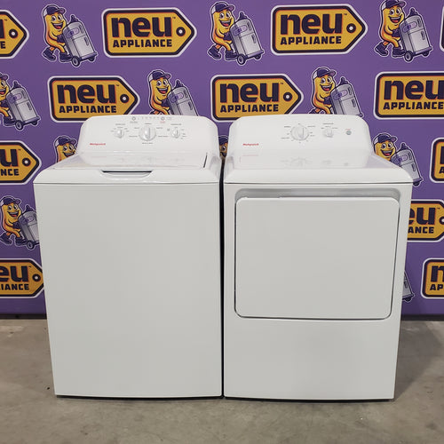 Hotpoint® 4.0 cu. ft. Capacity Washer with Cold Plus and Water Level Control HTW265ASWWW - Scratch & Dent (Minor) and Hotpoint® 6.2 cu. ft. vented Electric Dryer with Auto Dry 16145 - HTX26EASWWW - Certified Refurbished
