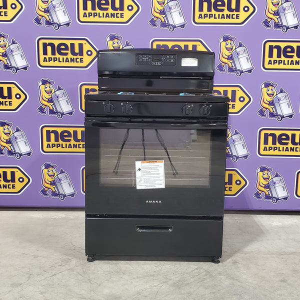 Amana Gas 30 Inch Range with Bake Assist Temps and Extra Large Oven Window AGR6303MMB - Scratch and Dent (Minor)