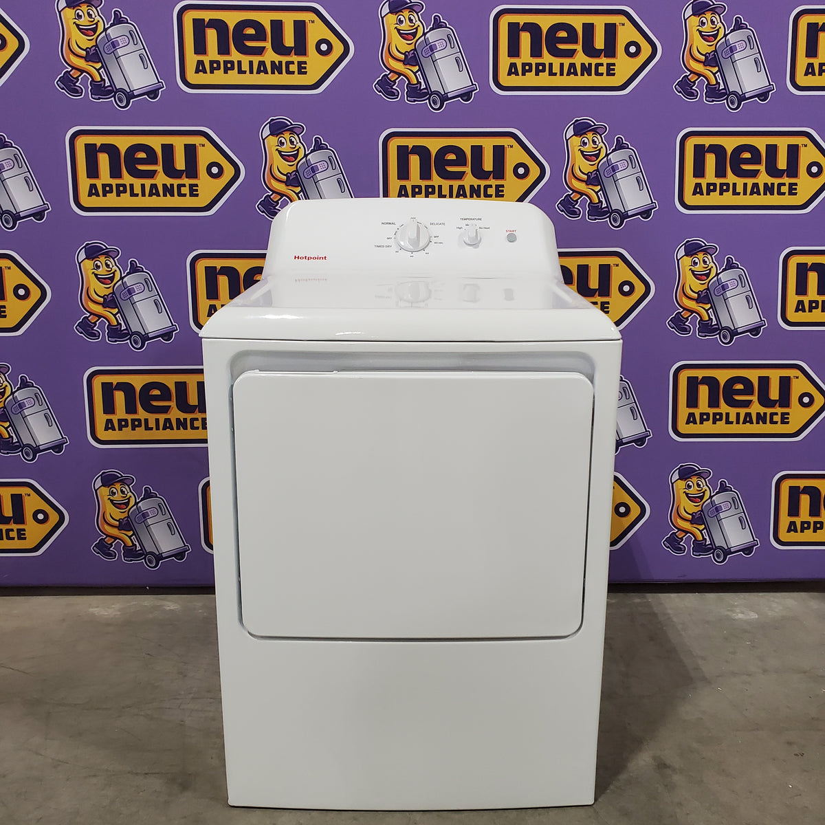 Hotpoint 6.2 cu. ft. Capacity Electric Dryer with Up To 120 ft. Venting and Shallow Depth 25139SD803 - HTX26EASWWW - Scratch & Dent (Moderate)