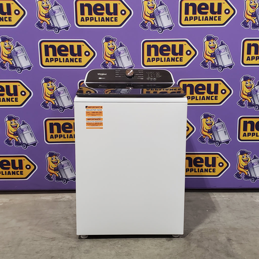 5.2–5.3 Cu. Ft. Whirlpool® Top Load Washer in White with Removable Agitator WTW6157PW - Open Box and 7.0 Cu. Ft. Whirlpool® Top Load Electric Dryer in White with Moisture Sensor 16079 - WED6150PW - Scratch & Dent (Minor)