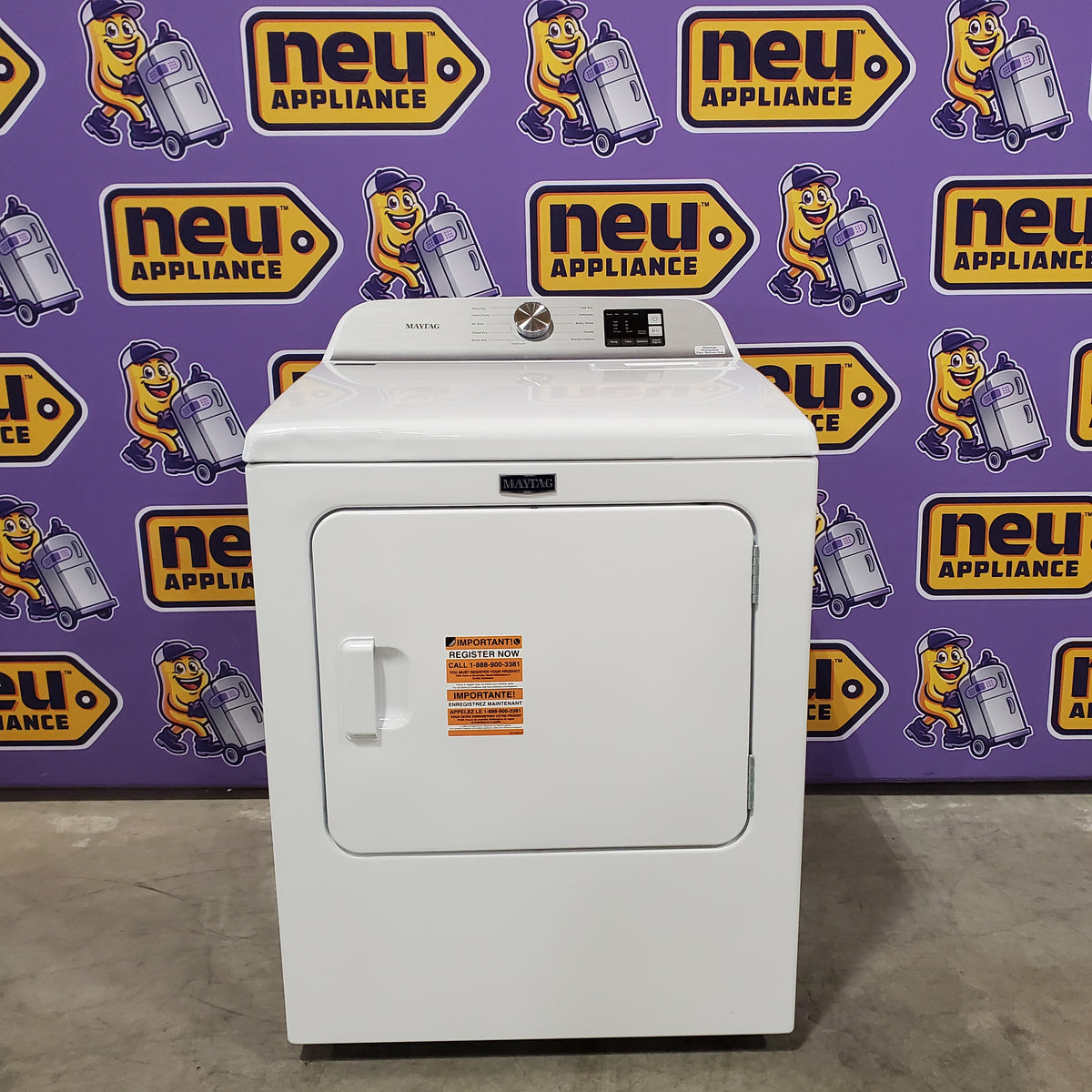 Maytag 7.0 cu ft Electric Dryer with Moisture Sensing and Quick Dry Cycle MED6200KW - Scratch & Dent (Moderate)