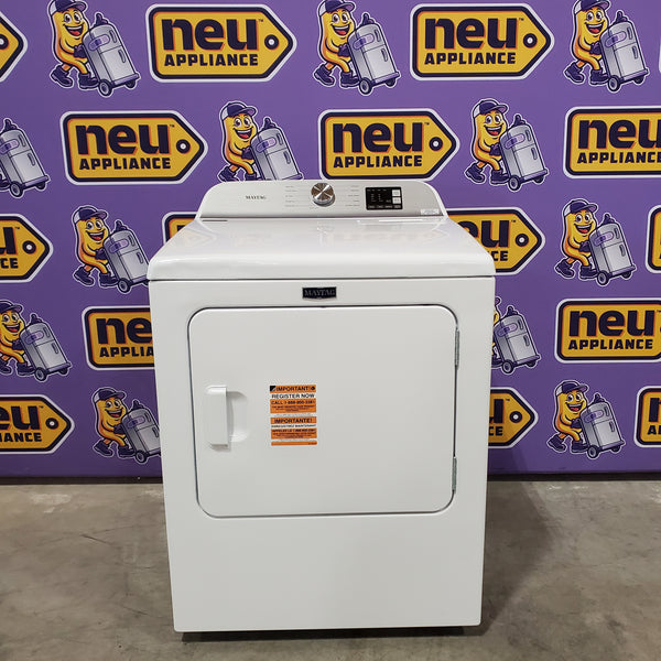 Maytag 7.0 cu ft Electric Dryer with Moisture Sensing and Quick Dry Cycle 30132SD18 - MED6200KW - Scratch & Dent (Moderate)