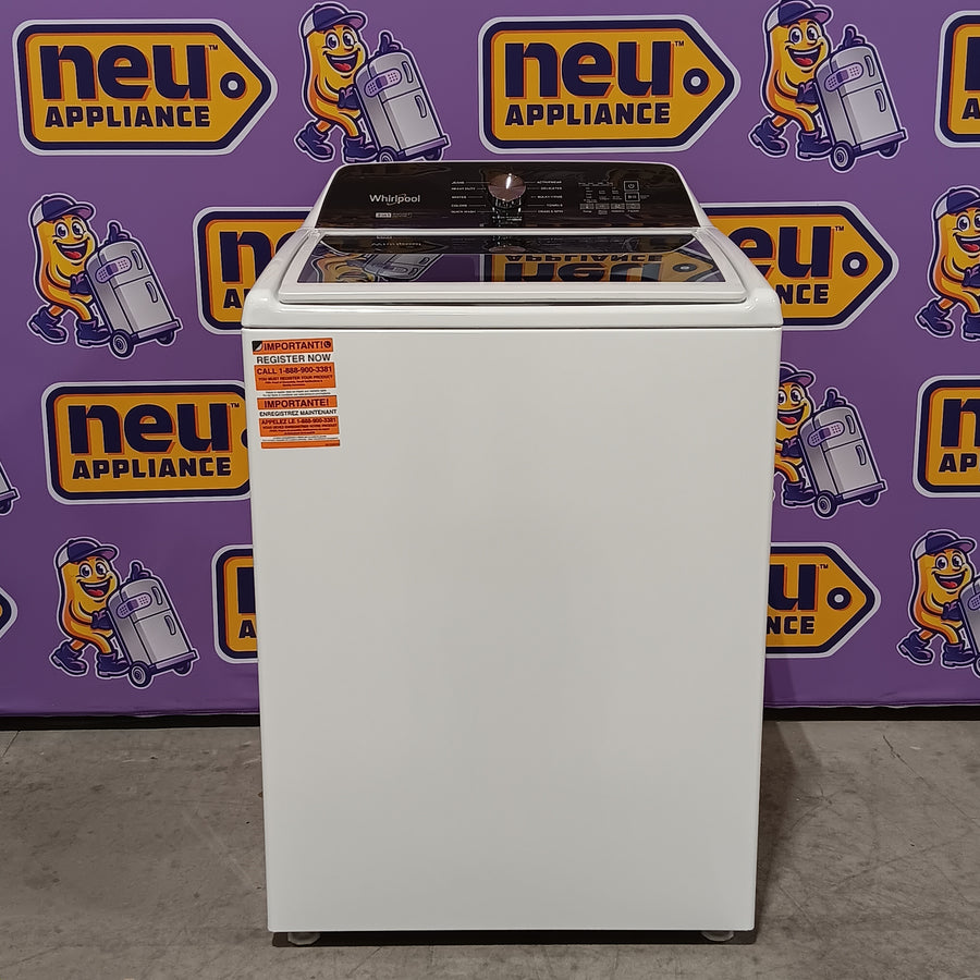 Whirlpool Top Load 4.7 Cu. Ft. Washer in White with 2-in-1 Removable Agitator WTW5057LW - Scratch & Dent - Minor and Whirlpool 7.0 cu. ft. Electric Dryer with Hamper Door 16247 - WED5010LW - Open Box