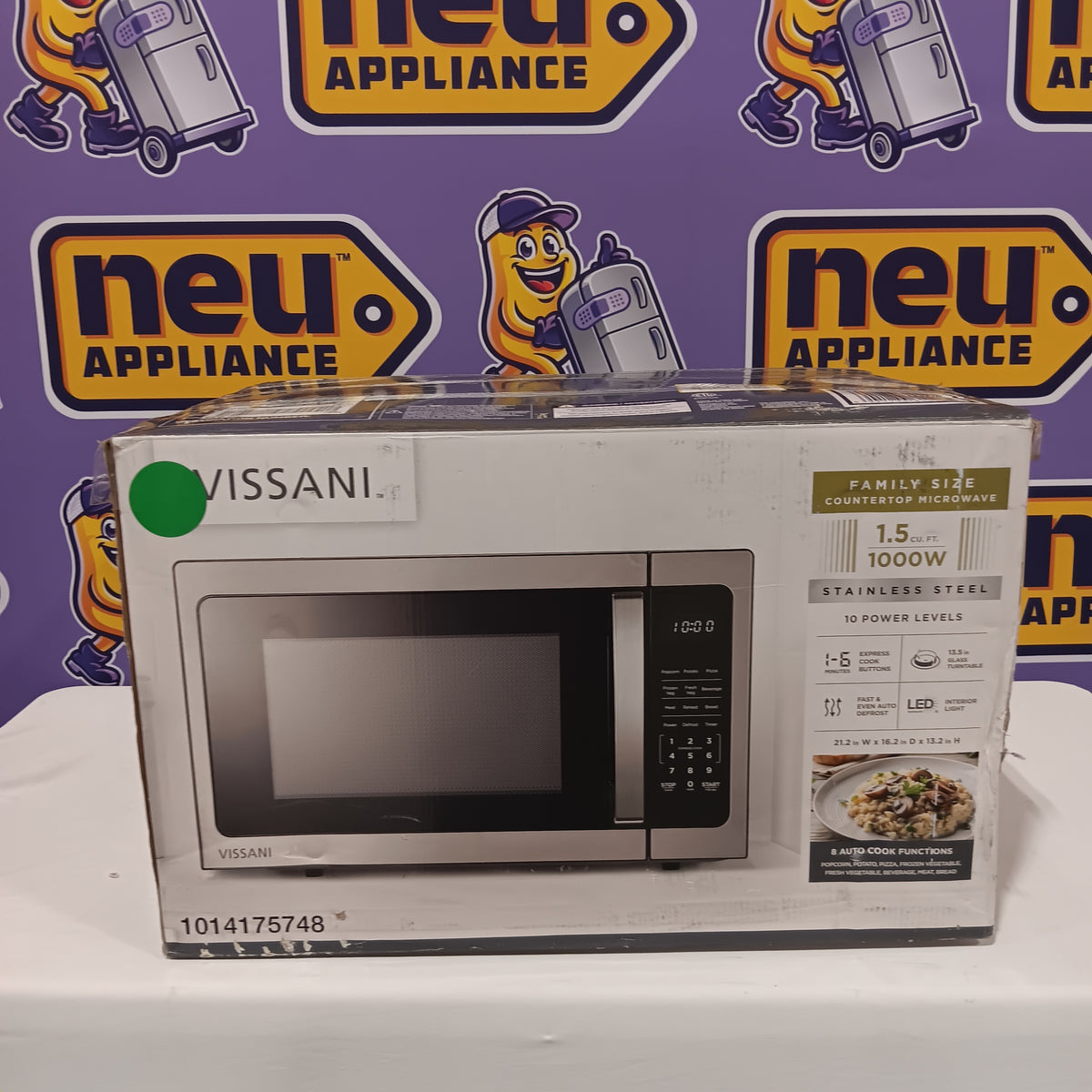 Vissani 1.5 cu. ft. Electric 1000-Watt Countertop Microwave in Stainless Steel with 6-Heating Functions C42PXP05 - New in Box