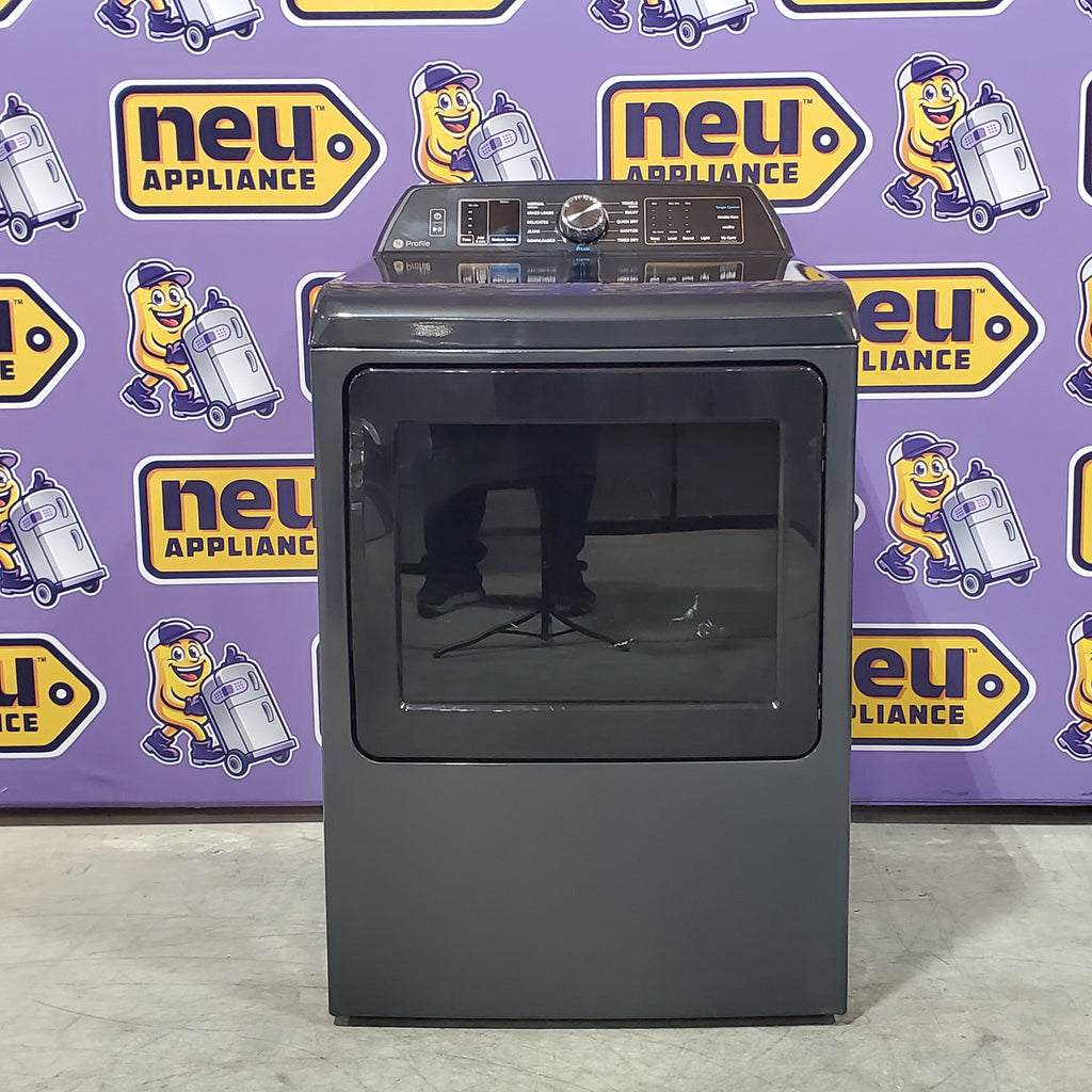GE Profile 5.4 cu. ft. Top Load Washing Machine with FlexDispense PTW700BPTDG - Scratch & Dent (Minor) and GE Profile 7.4 cu. ft. Gas Dryer with Steam 16041 - PTD70EBPTDG - Open Box