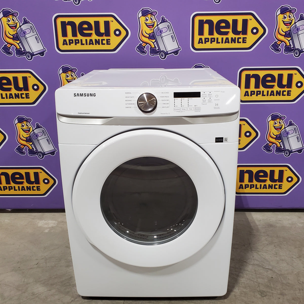 Samsung 7.5 cu. ft. Front Load Electric Dryer with Smart Care in White 30133SD142 - DVE45T6000W - Scratch & Dent (Major)