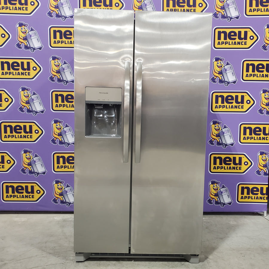 Frigidaire 25.6 cu. ft. ENERGY STAR Side by Side Refrigerator with Exterior Water and Ice Dispenser in Stainless Steel 3SD960 - FRSS2623AS - Scratch & Dent (Minor)
