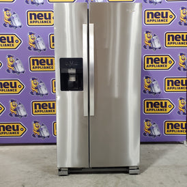 Whirlpool 33 Inch Wide Side by Side 21 Cu. Ft. Refrigerator with Can Caddy and Frameless Glass Shelves in Fingerprint Resistant Stainless Steel 3SD476 - WRS321SDHZ - Scratch and Dent (Minor)