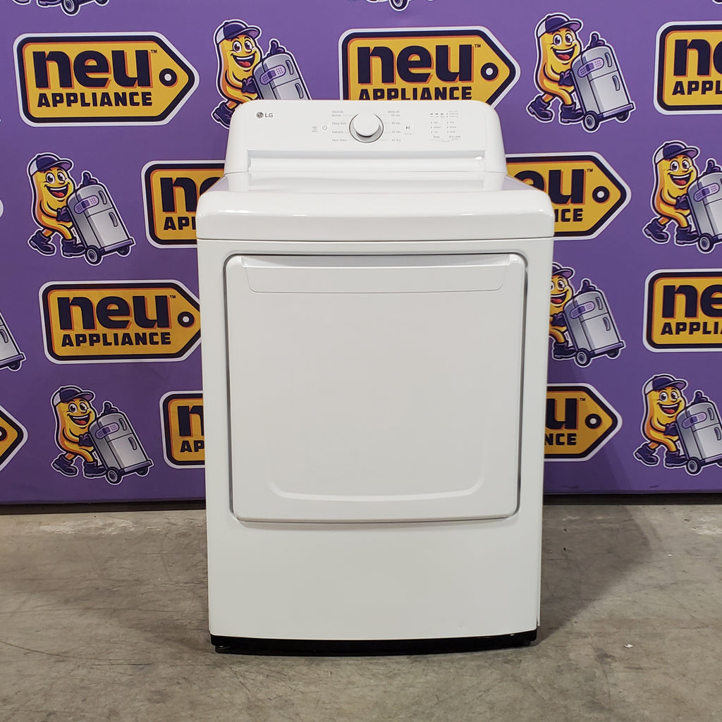 Pictures of LG Top Load 4.1 Cu. Ft. Washer with TurboDrum Technology in White WT6105CW - Scratch & Dent (Minor) and LG 7.3 Cu. Ft. Electric Rear Control Ultra Large Capacity Dryer in White with Sensor Dry 16075 - DLE6100W - Open Box - Neu Appliance Outlet - Discount Appliance Outlet in Austin, Tx