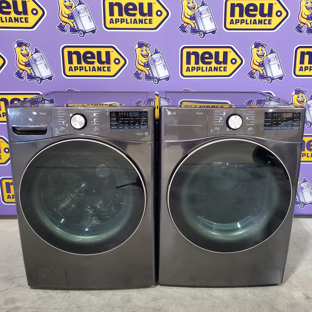 LG Front Load 4.5 Cu. Ft. Washer with TurboWash 360 Technology WM4000HBA - Scratch & Dent (Minor) and LG Smart Wi-Fi Enabled Front Load Electric 7.4 Cu. Ft. Dryer with TurboSteam 16265 - DLEX4000B - Scratch & Dent (Moderate)
