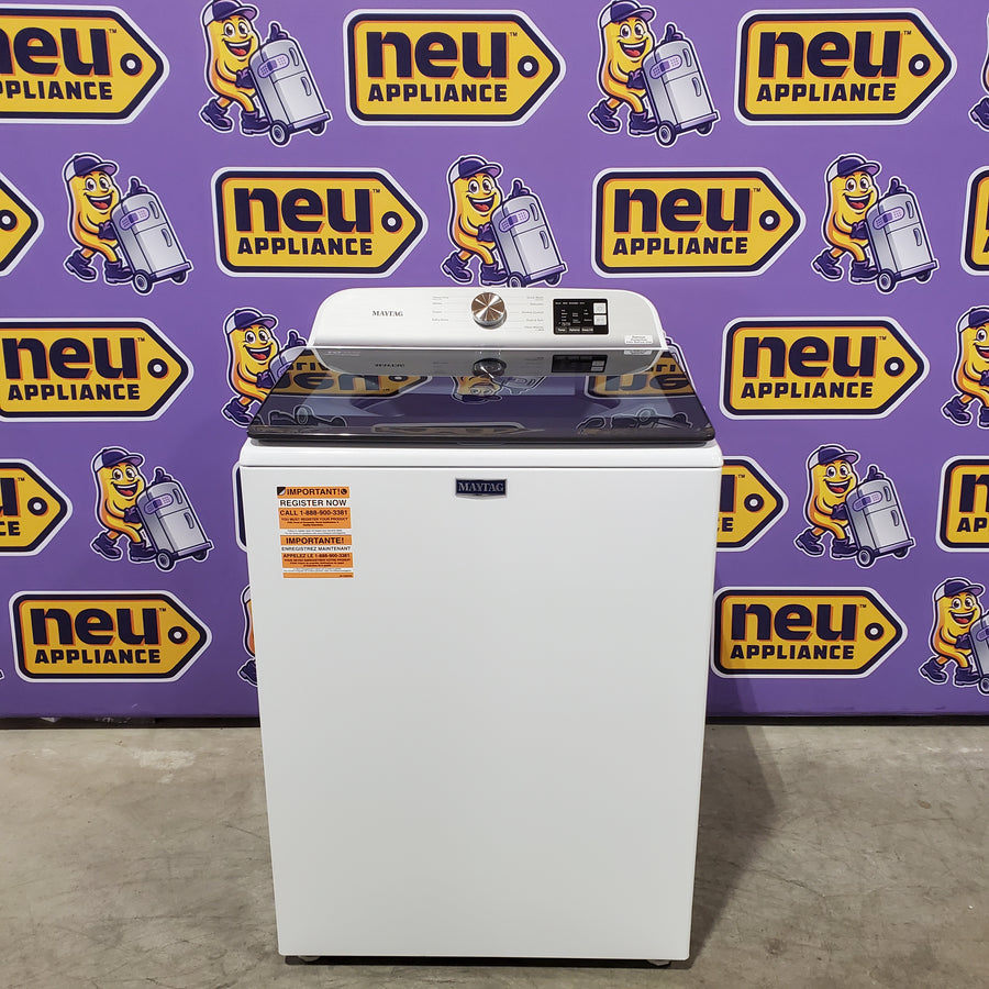 Maytag Top Load 4.8 cu ft Washer with Deep Fill and Slow-Close Glass Lid MVW6200KW - Scratch & Dent (Moderate) and Maytag 7.0 cu. ft Top Load Gas Dryer with Moisture Sensing 16219 - MGD6200KW - Scratch and Dent (Minor)