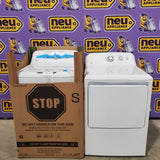 GE White Top Load 4.0 Cu. Ft. Capacity Washer with Stainless Steel Wash Basket GTW325ASWWW - New in Box and GE 6.2 cu. ft. Capacity Electric Dryer with Up To 120 ft. Venting and Shallow Depth 16206 - GTX33EASK1WW - Scratch & Dent (Minor)