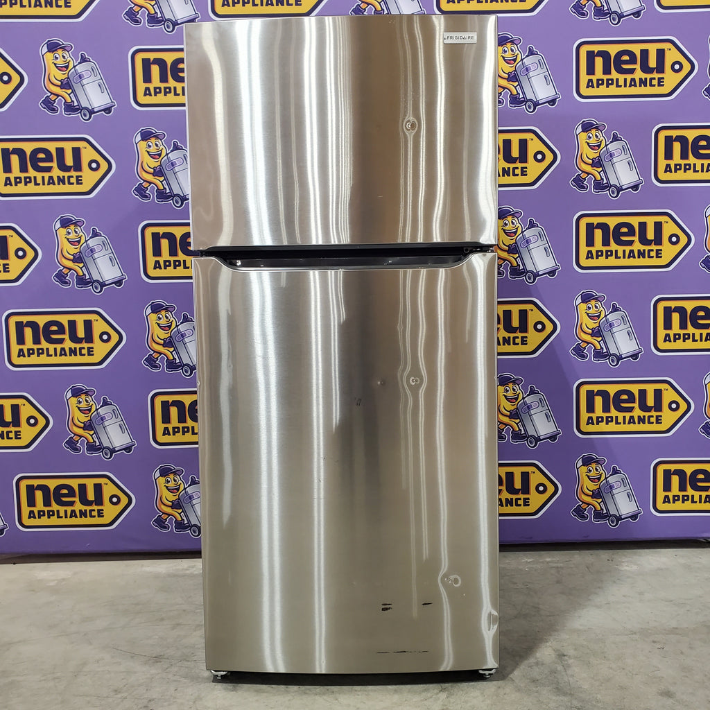 Frigidaire 30" Wide 20 cu ft Top Freezer Refrigerator with EvenTemp™ Cooling System in Stainless Steel FFTR2045VS - Scratch & Dent (Major)