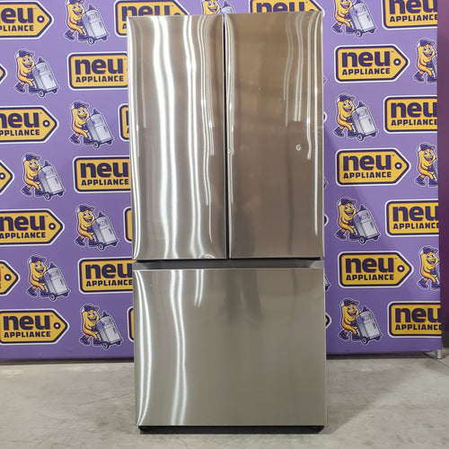 Samsung 25 cu. ft. 33" Wide Standard Depth 3-Door French Door Smart Refrigerator in Stainless Steel with Beverage Center and Dual Ice 4SD416 - RF25C5551SR - Scratch & Dent (Minor)