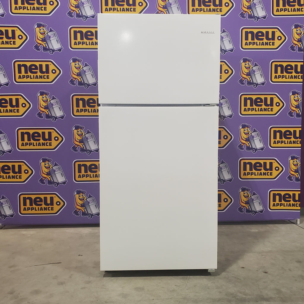 Pictures of Amana Top Freezer 30 In. Refrigerator with Glass Shelves and Flip Up Storage ART318FFDW - Scratch and Dent (Minor) - Neu Appliance Outlet - Discount Appliance Outlet in Austin, Tx