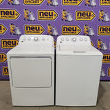 GE 4.5 cu. ft. Capacity Washer with Stainless Steel Basket in White GTW465ASNWW - Certified Refurbished and GE White Electric 7.2 Cu. Ft. Dryer with Aluminized Alloy Drum 16260 - GTD45EASJWS - Certified Refurbished