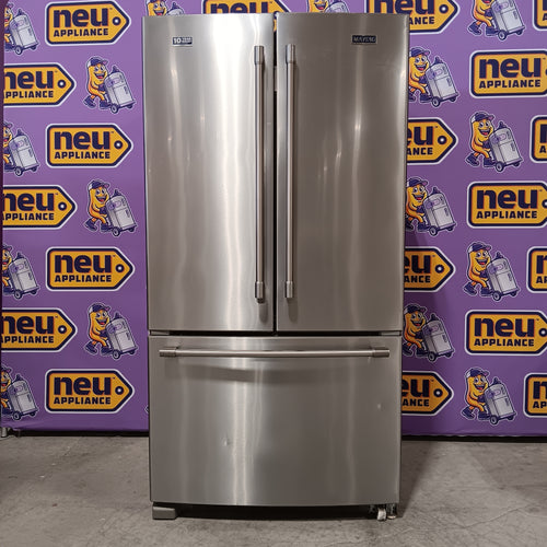 Maytag 25.2-cu ft French Door Refrigerator with Ice Maker in Fingerprint Resistant Stainless Steel 25136CR626 - MFF2558FEZ - Scratch &amp; Dent - Minor