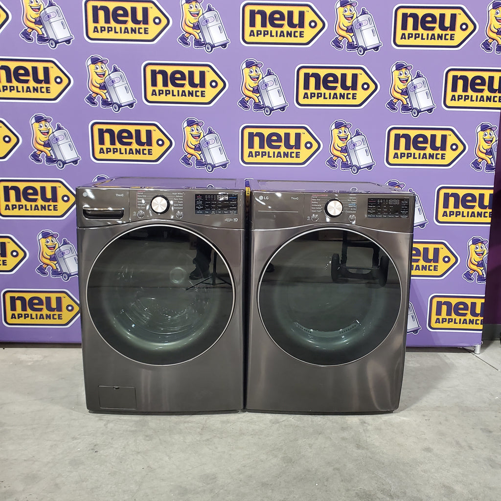 Pictures of LG Front Load 4.5 Cu. Ft. Washer with TurboWash 360 Technology WM4000HBA - Scratch & Dent (Minor) and LG Smart Wi-Fi Enabled Front Load Electric 7.4 Cu. Ft. Dryer with TurboSteam 16097 - DLEX4000B - Scratch & Dent (Minor) - Neu Appliance Outlet - Discount Appliance Outlet in Austin, Tx