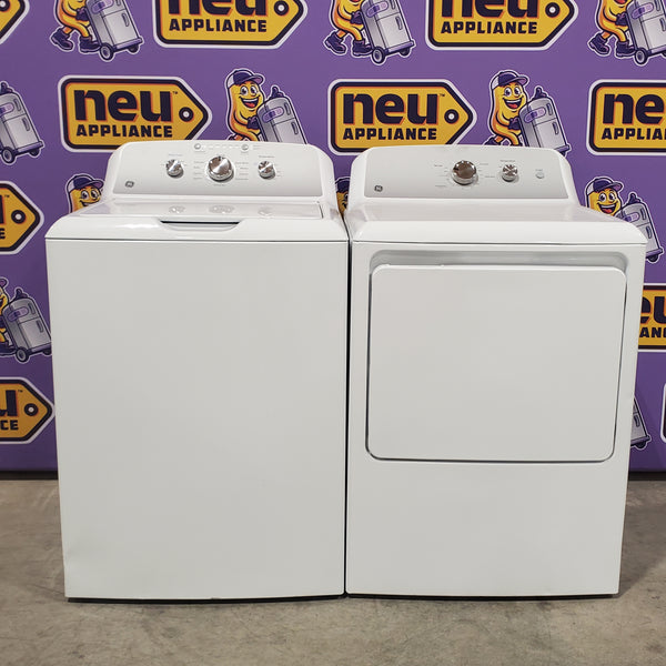 GE® 4.3 cu. ft. Capacity Washer with Stainless Steel Basket GTW385ASWWS - Certified Refurbished and GE® 7.2 cu. ft. Capacity Electric Dryer with Up To 120 ft. Venting and Reversible Door 16081 - GTD38EASWWS - Certified Refurbished