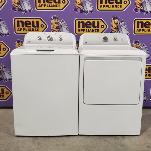 GE® 4.3 cu. ft. Capacity Washer with Stainless Steel Basket GTW385ASWWS - Certified Refurbished and GE® 7.2 cu. ft. Capacity Electric Dryer with Up To 120 ft. Venting and Reversible Door 16081 - GTD38EASWWS - Certified Refurbished