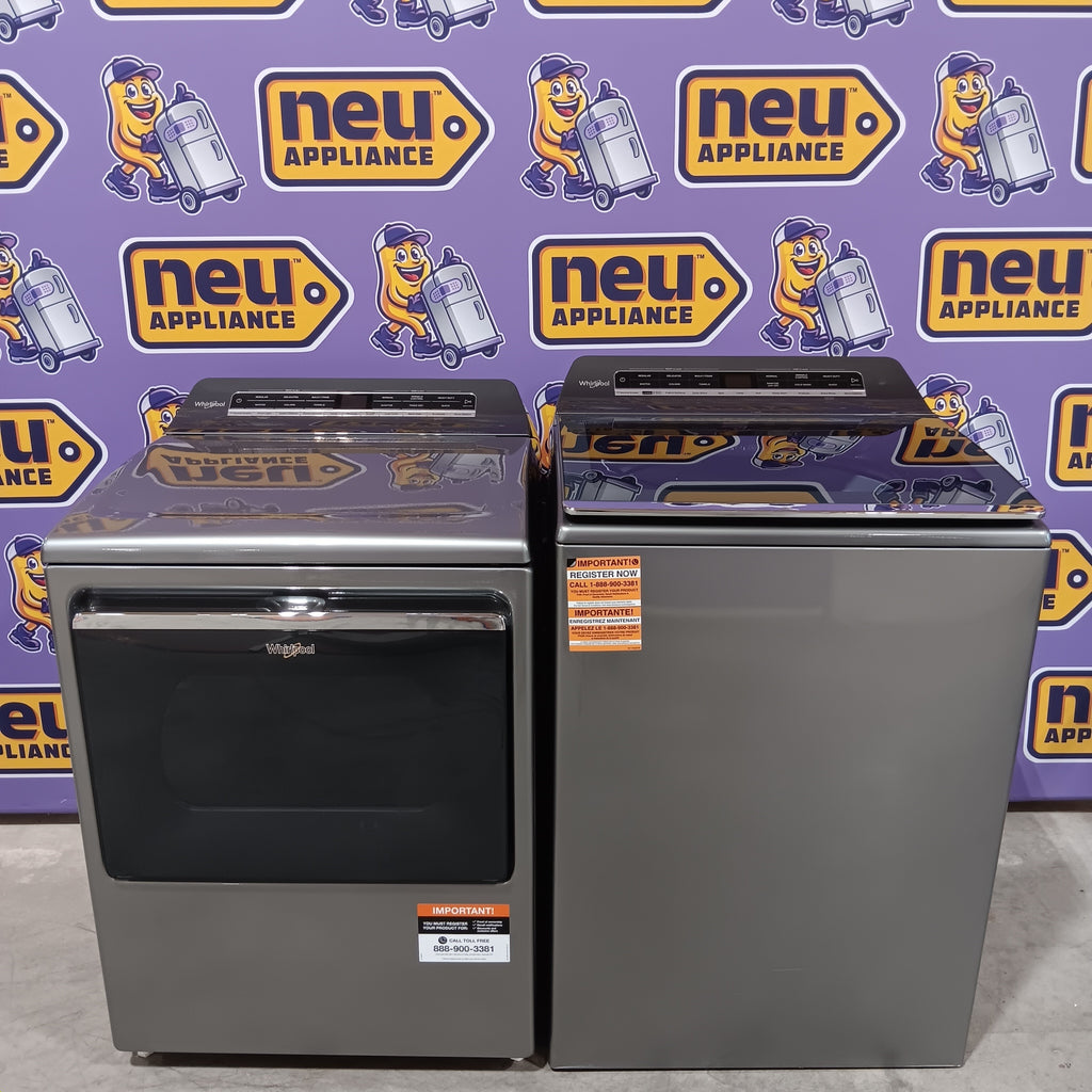 Pictures of Whirlpool Top Load 5.2 Cu. Ft. Washer with Removable Agitator WTW8127LC - Scratch & Dent (Minor) and Whirlpool Electric 7.4 Cu. Ft. Dryer with Moisture Sensor 16187 - WED8127LC - Scratch and Dent (Minor) - Neu Appliance Outlet - Discount Appliance Outlet in Austin, Tx