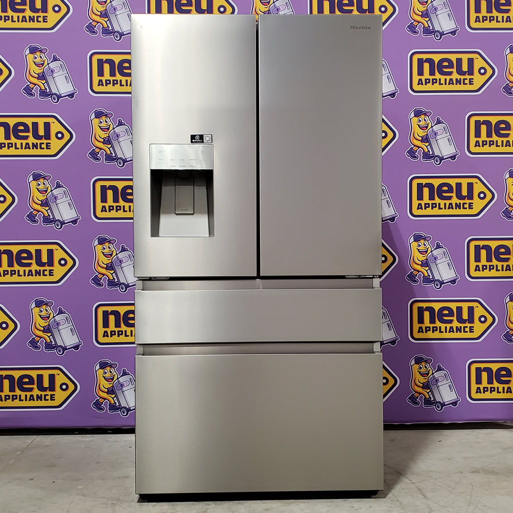 Hisense PureFlat 25.6-cu ft 4-Door Smart French Door ENERGY STAR Refrigerator in Stainless Steel with Ice Maker, Water and Ice Dispenser 3SD740 - HRM260N6TSE - Open Box