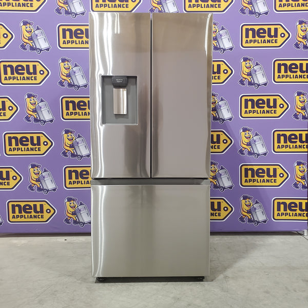 Samsung 30 in. Wide 22 cu. ft. ENERGY STAR 3 Door French Door Refrigerator with Exterior Water and Ice Dispenser in Fingerprint Resistant Stainless Steel 4SD403 - RF22A4221SR - Scratch & Dent (Moderate)