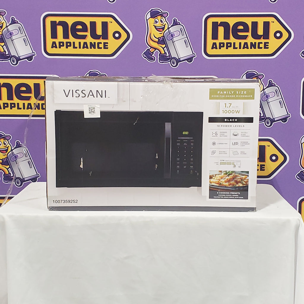 Vissani 1.7 cu. ft. 1000-Watt Over the Range Microwave in Black 25SA230 - HV0170B - New in Box