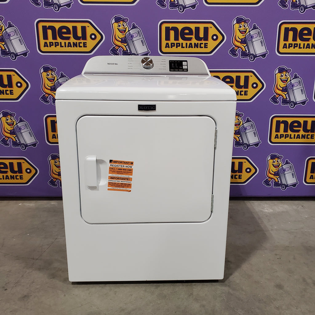 Pictures of Maytag Top Load 4.8 cu ft Washer with Deep Fill and Slow-Close Glass Lid MVW6200KW - Scratch & Dent (Minor) and Maytag 7.0 cu ft Electric Dryer with Moisture Sensing and Quick Dry Cycle 16165 - MED6200KW - Scratch & Dent (Minor) - Neu Appliance Outlet - Discount Appliance Outlet in Austin, Tx