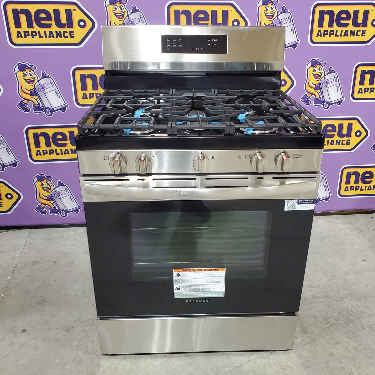 Frigidaire Stainless Steel Gas Range with Air Fry and Five Burner Cooktop 20534SD693 - FCRG3083AS - Scratch & Dent (Moderate)