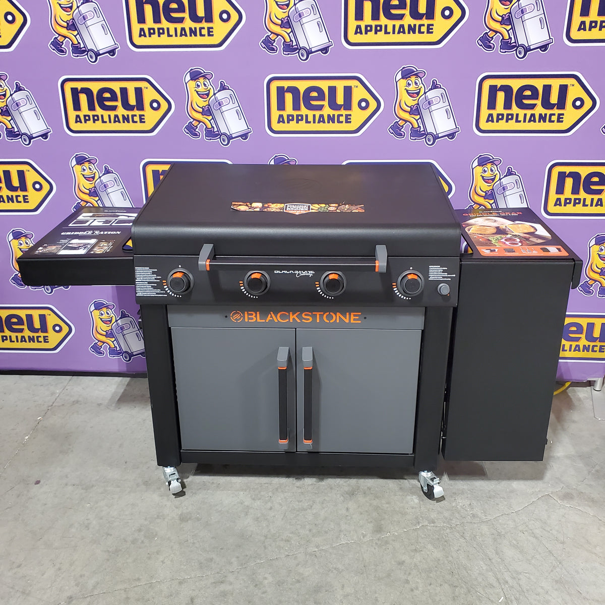 Blackstone 36in Culinary Cabinet Omnivore Griddle with Folding Prep Table 4-Burner Liquid propane Flat Top Grill 7SD341 - 2230 - Open Box