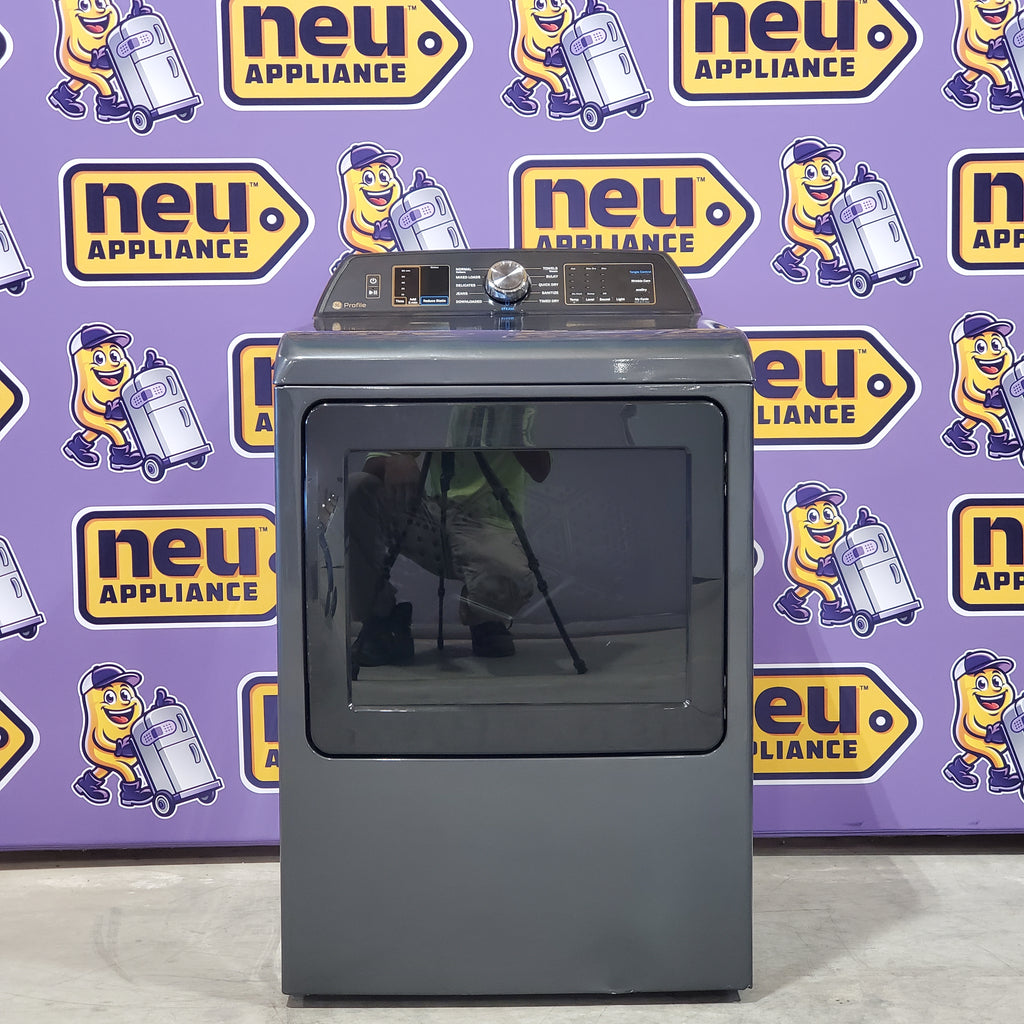 Pictures of GE Profile™ ENERGY STAR® 7.4 cu. ft. Capacity Smart Electric Dryer with Sanitize Cycle and Sensor Dry in Diamond Gray PTD70EBPTDG - Scratch and Dent (Moderate) - Neu Appliance Outlet - Discount Appliance Outlet in Austin, Tx
