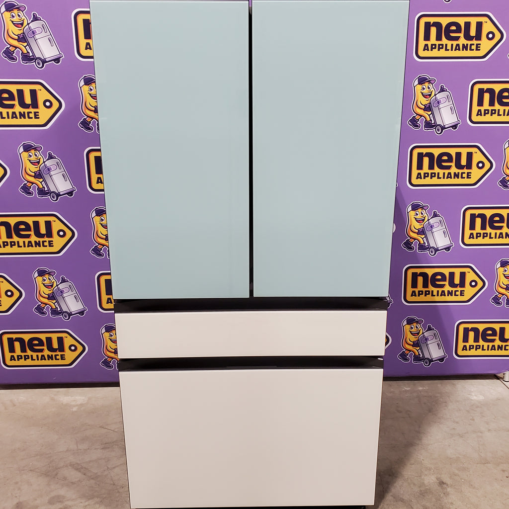 Samsung Bespoke 29 cu ft. 4-Door Standard Depth French Door Smart Refrigerator with Beverage Center Auto Fill Pitcher and Dual Ice Maker with Ice Bites™ in White Glass 25131SD113 - RF29BB86004MAA - Scratch & Dent (Minor)