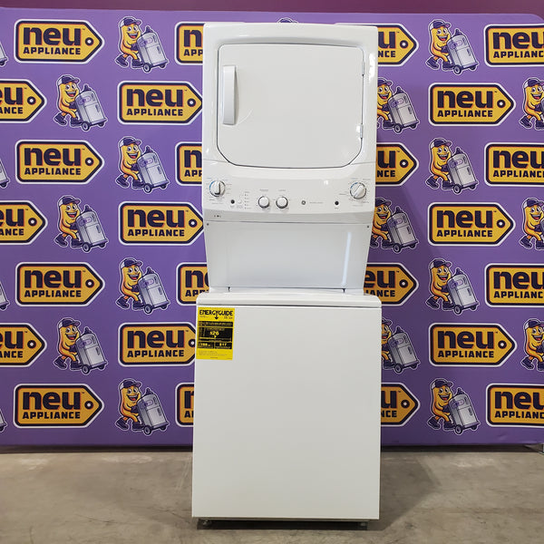 GE Unitized Spacemaker® 3.8 cu. ft. Capacity Washer with Stainless Steel Basket and 5.9 cu. ft. Capacity Electric Dryer GUD27ESSMWW - Open Box