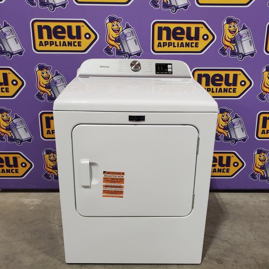 Maytag Top Load 4.8 cu ft Washer with Deep Fill and Slow-Close Glass Lid MVW6200KW - Scratch & Dent (Minor) and Maytag 7.0 cu ft Electric Dryer with Moisture Sensing and Quick Dry Cycle 16194 - MED6200KW - Scratch & Dent (Minor)