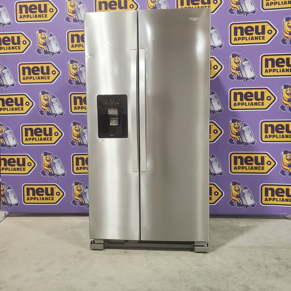 Fingerprint-Resistant Stainless Steel Whirlpool 24.5 cu. ft. Side by Side Refrigerator with In Door Ice and Water Dispenser WRS325SDHZ - Scratch & Dent - Minor