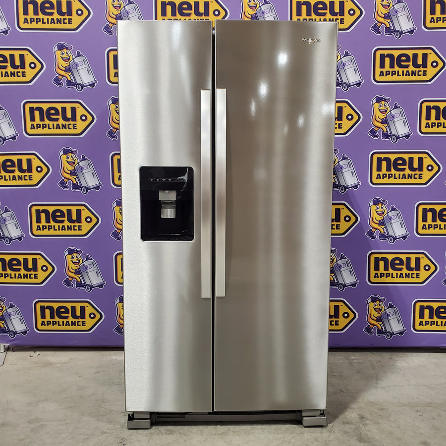 Whirlpool 24 cu ft Capacity Side By Side Refrigerator with Ice and Water Dispenser in Fingerprint Resistant Stainless Steel 3SD762 - WRS315SDHZ - Open Box