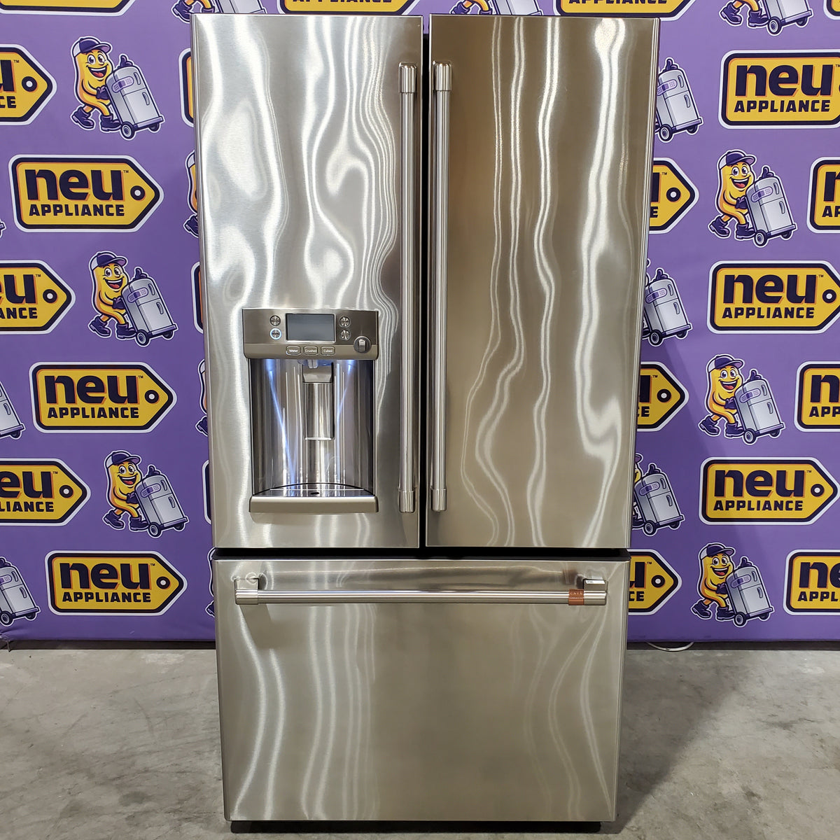 Cafe 22.2 cu. ft. Smart French Door Refrigerator with Hot Water Dispenser in Stainless Steel, Counter Depth and ENERGY STAR CYE22TP2MS1 - Scratch & Dent (Moderate)