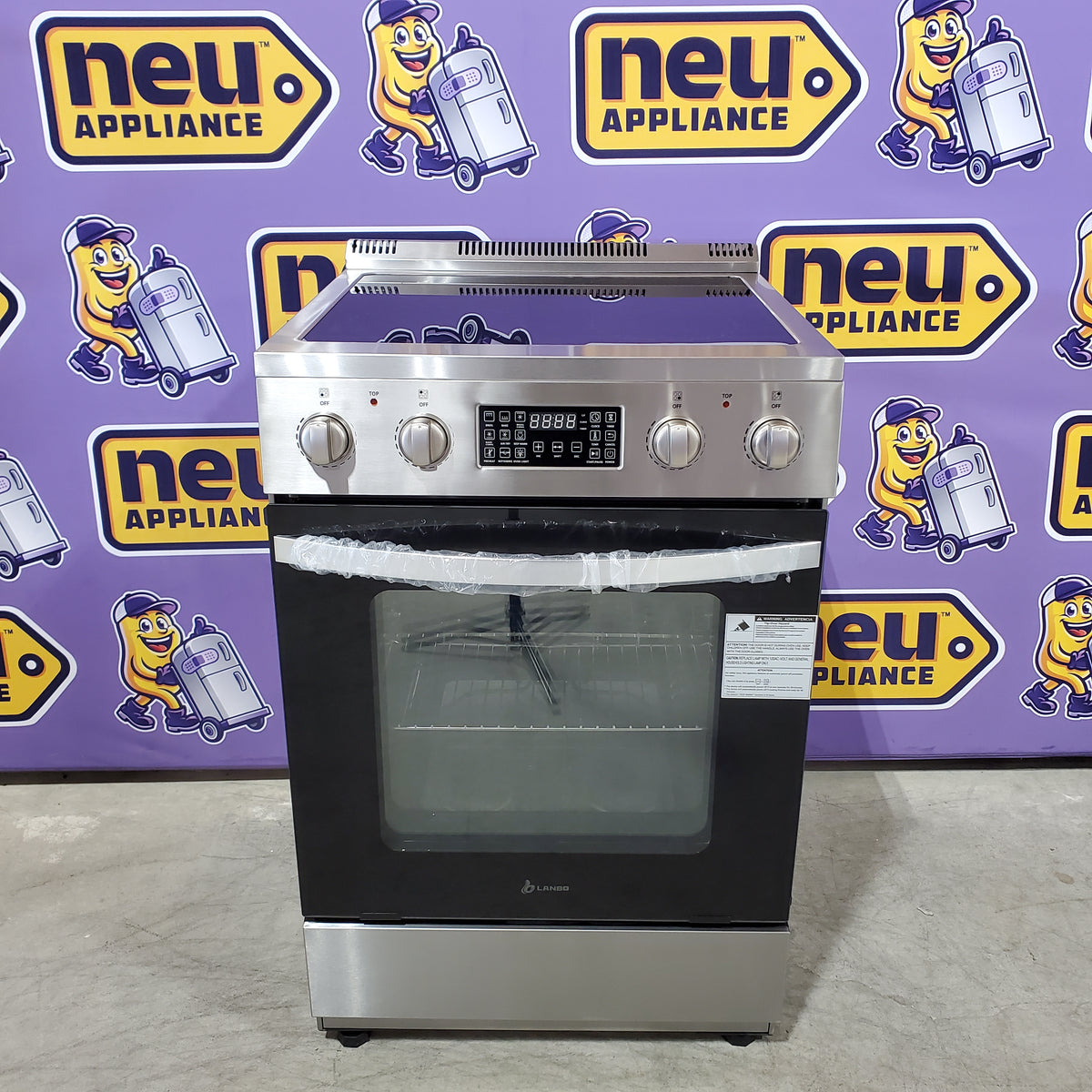 Lanbo 24 in. 4 Burner Elements Freestanding Electric Range in Stainless Steel with Air Fry, Rotisserie and True Convection 251315SD1150 - LBERT24RCSAA - Scratch & Dent (Minor)