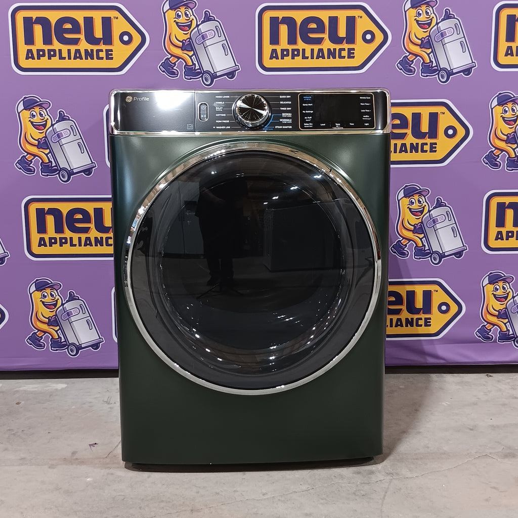 Pictures of GE Profile™ 5.5 cu. ft. Capacity Smart Front Load with Smart Wash & Smart Rinse PFW955SPWGN - New in Box and GE Profile™ ENERGY STAR® 7.8 cu. ft. Capacity Smart Front Load Electric Dryer with Steam and Sanitize Cycle GE9862E - PFD95ESPWGN - New in Box - Neu Appliance Outlet - Discount Appliance Outlet in Austin, Tx