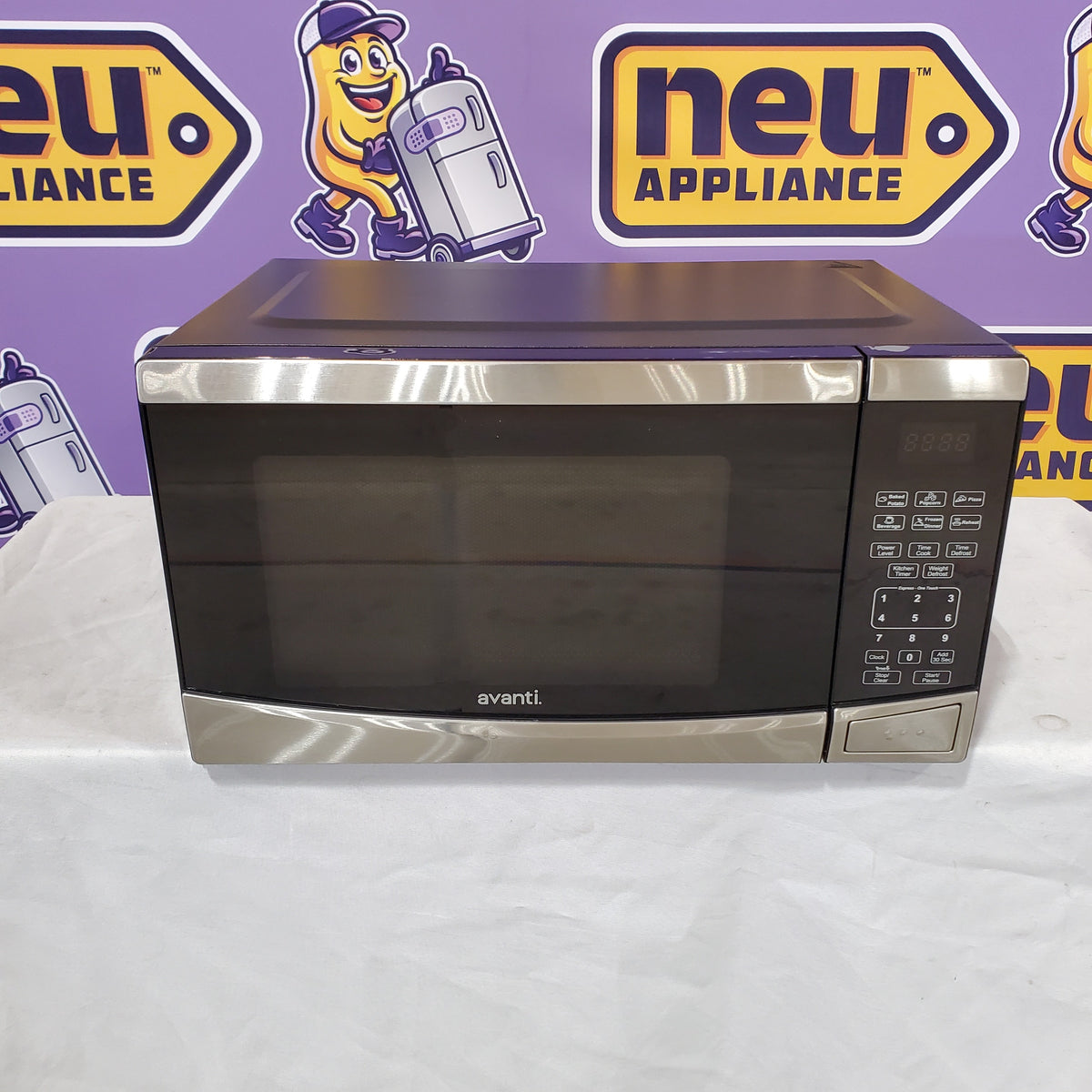 Avanti 0.9 cu. ft. 19 in. W Countertop Microwave in Stainless Steel 251317SD1274 - MT09V3S - Scratch & Dent (Minor)