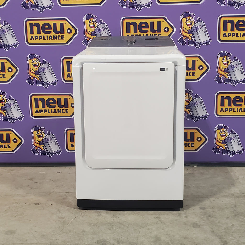 Pictures of Samsung White Top Load 5.0 Cu. Ft. Washer with Active Water Jet WA50R5200AW - Certified Refurbished and Samsung White Electric 7.4 Cu. Ft. Dryer with Sensor Dry DVE50R5200W - Scratch and Dent (Minor) - Neu Appliance Outlet - Discount Appliance Outlet in Austin, Tx