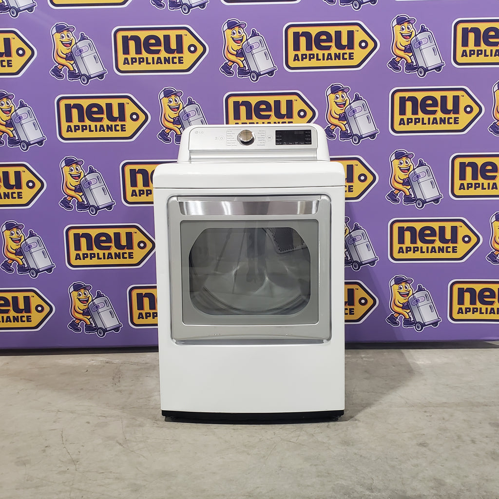 Pictures of LG White Top Load 5.0 Cu. Ft. Mega Capacity Washer with TurboDrum Technology WT7150CW - New in Box and LG White Electric 7.3 Cu. Ft. Ultra Large Capacity Smart Wi-Fi Enabled Dryer with TurboSteam DLEX7900WE - Certified Refurbished - Neu Appliance Outlet - Discount Appliance Outlet in Austin, Tx