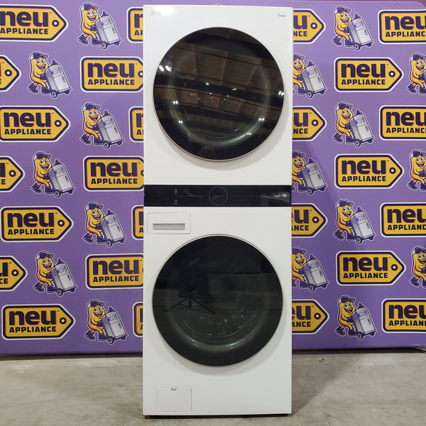 LG Front Load Wash Tower with Center Control 4.5 Cu. Ft. Washer and 7.4 Cu. Ft. Dryer 5SD185 - WKE100HWA - Scratch & Dent (Minor)